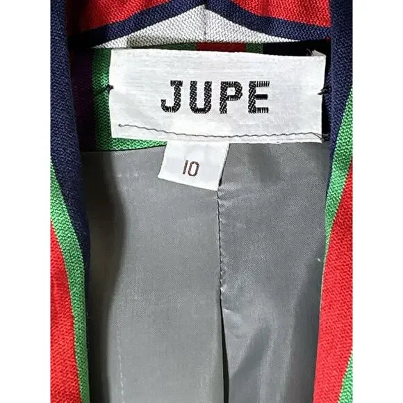 Vintage‎ 1970s Jupe Blazer Women’s Silk Blend Multicolor Stripe ILGWU Union Made - Picture 5 of 16